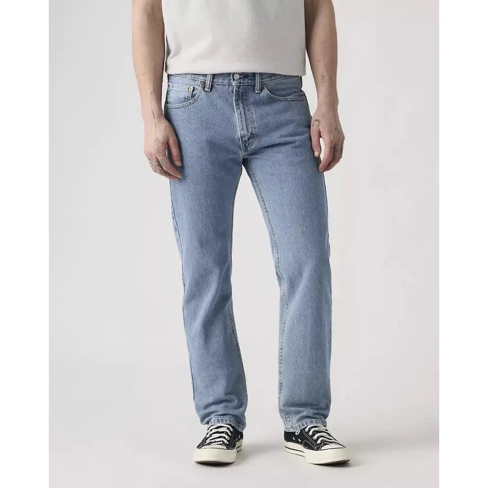 Levis 505 Regular Fit Straight Leg Jeans Light Wash Blue Mens 38x30 NWT